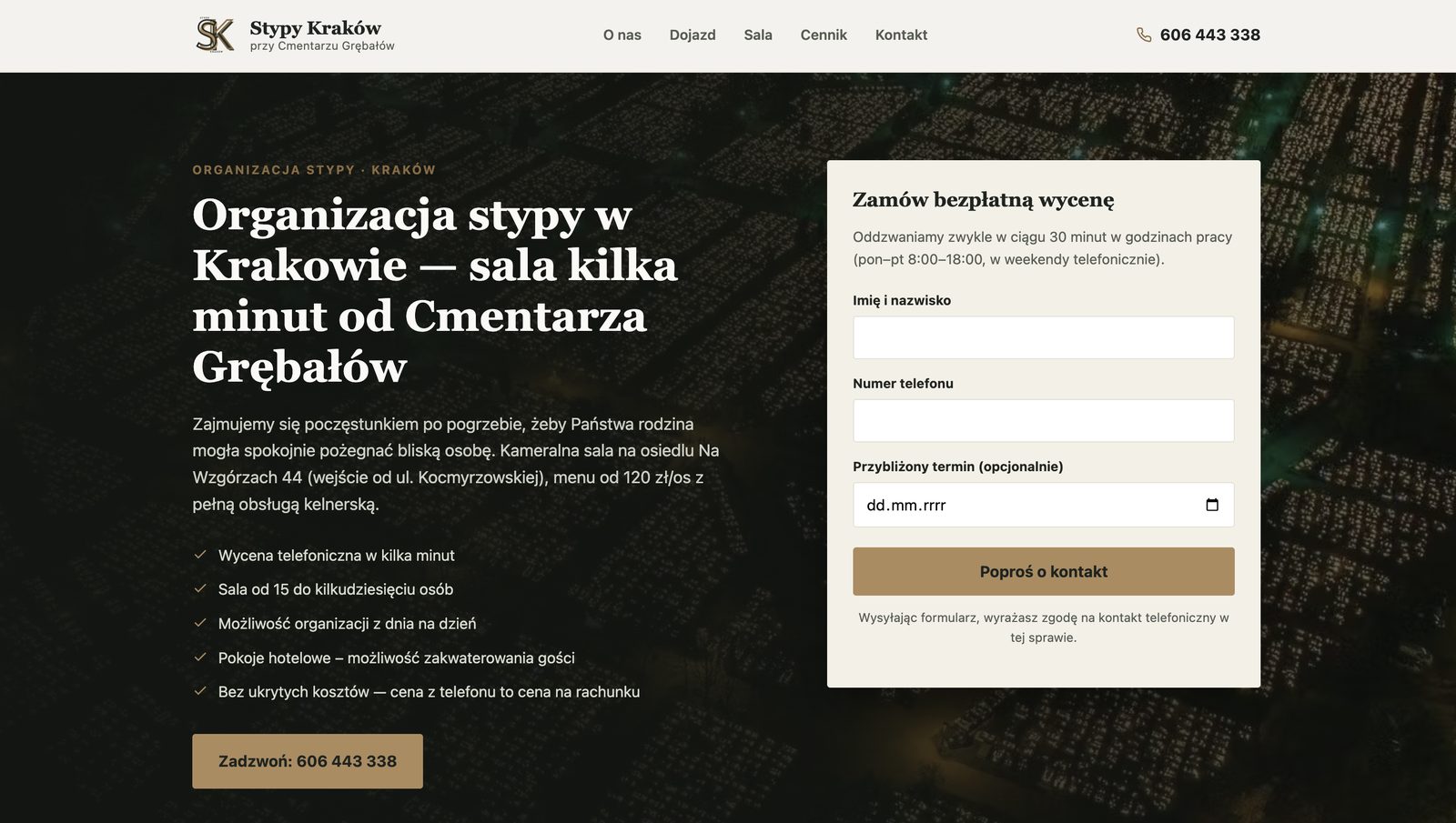 Przebudowana strona internetowa stypykrakow.pl dla firmy z Krakowa